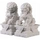 FIGURINE FIGURINE LEONE CINESE CANE FOO STATUETTA SCULTURA SET DI 2 DECORAZIONI