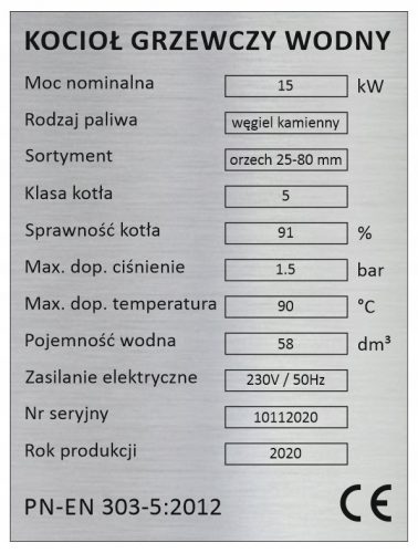  Stufa a legna, carbone ecologico, carbon fossile da 15 kW