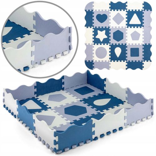  Tappetino puzzle in schiuma Jolly 3x3 forme - Blu