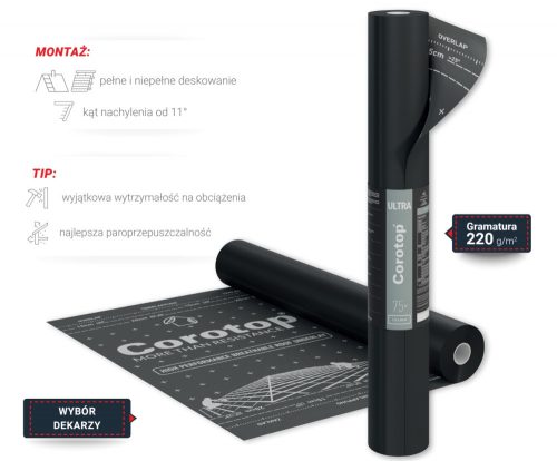 Membrana per tetto Corotop Ultra 50 x 1,5 x 0,75 mm 220 g/m²