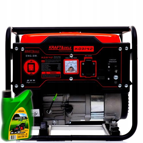 Generatore portatile monofase Kraft&Dele 1700 W benzina + Guanti Kraft&Dele RST taglia 10 - XL 1 paio