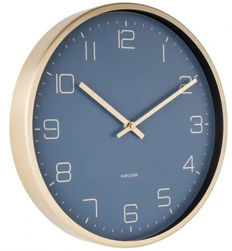 Orologio da parete Karlsson, sfumature di blu, oro, 30 cm