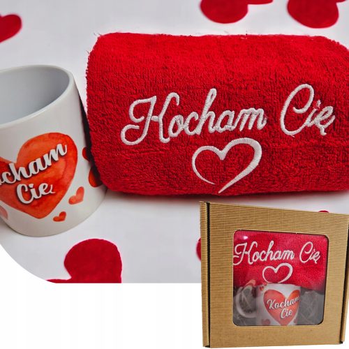 SET ASCIUGAMANI E TAZZA REGALO per San Valentino per lui per la moglie di suo marito