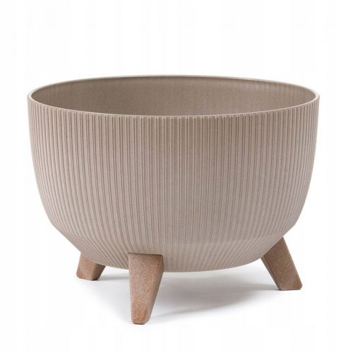  Vaso da fiori Lamela 40 cm x 40 x 25 cm diametro 40 cm in plastica tonalità marrone e beige