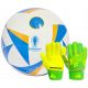 Pallone da calcio adidas + guanti, taglia 5