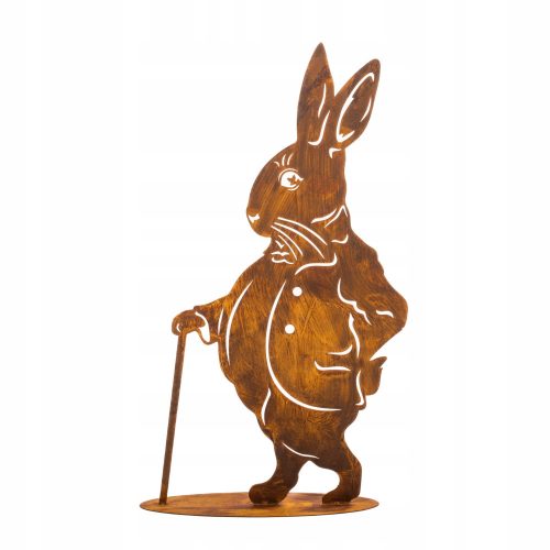 FIGURINA DA GIARDINO CONIGLIO DI PASQUA LEPRE CORTEN 45 CM GRANDE PASQUA