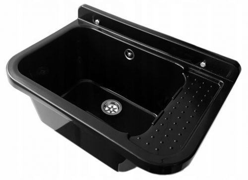 LAVELLO UTILITY LAVELLI LAVABO CESTO 60cm NERO