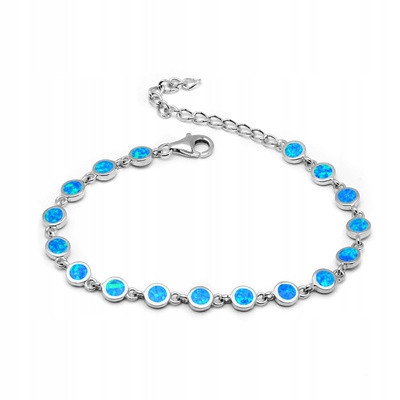  Bracciale in Argento con Opale Blu