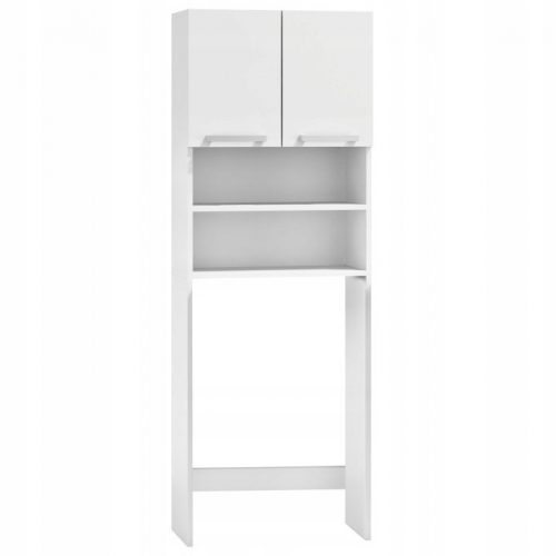 Mobile da bagno sopra la lavatrice con ripiani, 183 cm, bianco