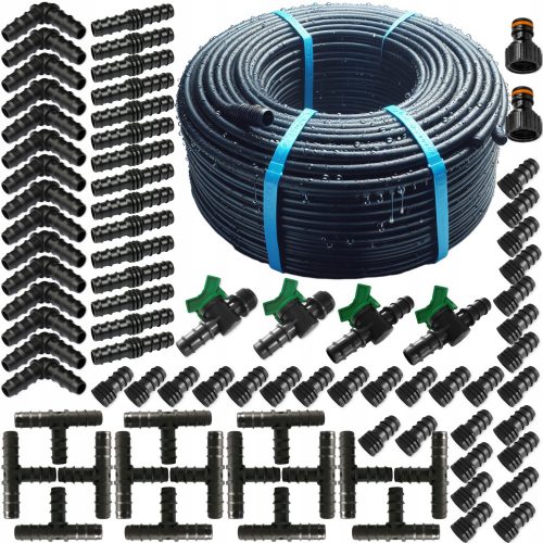 Sistema di irrigazione a goccia - SET ala gocciolante con tubo da giardino compensato IRRIGAZIONE 100M SET4 +100