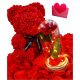 ORSO CON ROSE 40 CM XXL CON SCATOLA REGALO SAN VALENTINO + Rosa Eterna in vetro, fioriera rossa rosa PREMIUM GRATUITA SAN VALENTINO