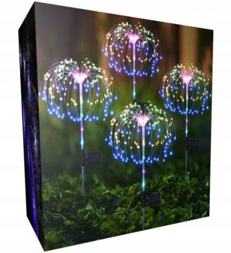  LAMPADA SOLARE A LED fuochi d'artificio albero tarassaco 4 pz