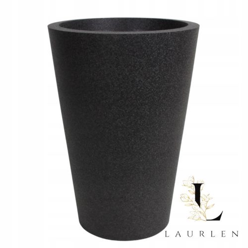 Vaso da giardino - Vaso da fiori Griebling 70 cm x 48 x 70 cm diametro 48 cm in fibra di vetro grigio scuro, nero, grafite, sfumature di grigio e argento