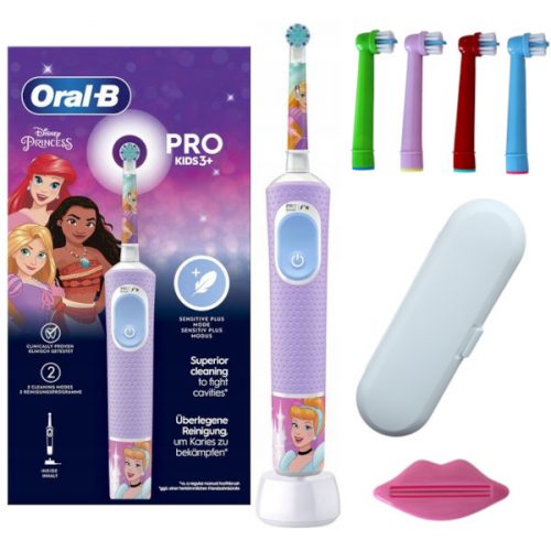  Oral-B Vitality PRO D103 Kids 3+ Spazzolino elettrico Princess con custodia