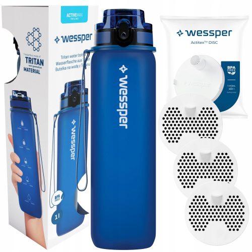  Bottiglia filtro Wessper Activemax Triline 1 l blu