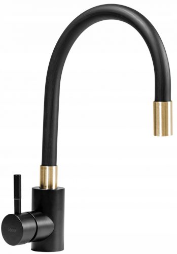 Rubinetto cucina da terra Rea Clever Black Gold