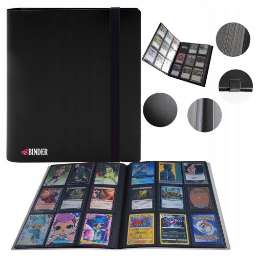  Album di carte da collezione Safe Cards Storage 9 Pocket Black Binder 360 carte