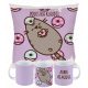  SET CUSCINO TAZZA GATTO PUSHEN GATTO + NOME REGALO VARI DISEGNI