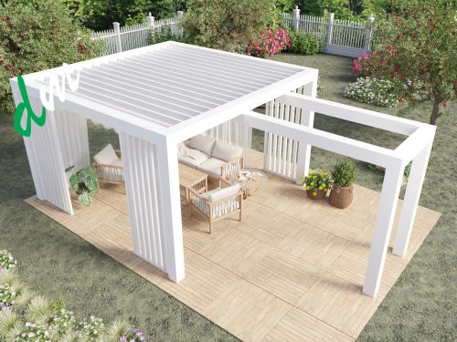 Padiglione, rifugio - Gazebo DM in legno 400 x 400 x 300 cm