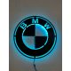 LAMPADA NOTTURNA con logo BMW in legno a LED