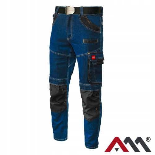 Pantalone lungo da lavoro REDA BHP JEANS STRETCH BLU, taglia 3XL