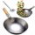 Emro Aziatica 6088098 wok argento 40 cm + Pronett XJ3513 mestolo argento 52 cm