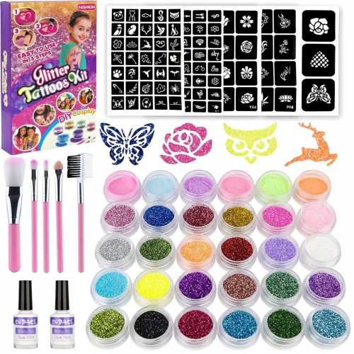  SET GRANDE STUDIO TATUAGGI CON GLITTER LAVABILI 151e