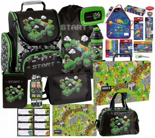  SET 20 PEZZI SCUOLA BORSA SCUOLA MINECRAFT PENCIL BAG BORSA SPORTIVA