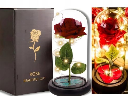 Rosa Eterna in confezione regalo luminosa a LED in vetro