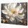 Quadro su tela 3D Fiore Magnolia al buio Foglie dorate 120x80 cm