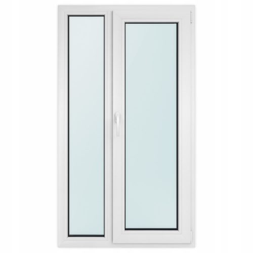 Finestra da balcone in PVC 1300x2300, bianca, con basculante