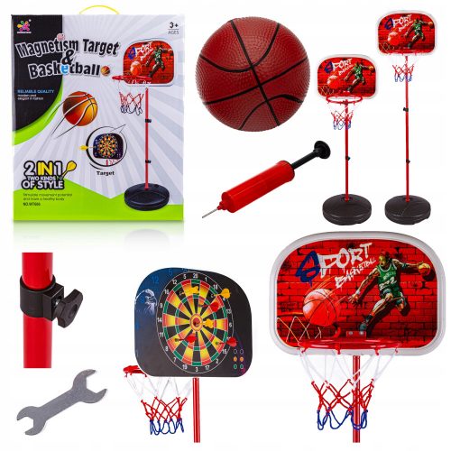 Set da gioco BASKET 2 in 1 per bambini DART Freccette Regolazione pompa palla