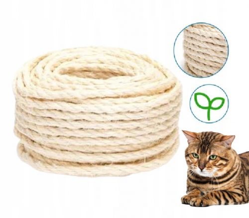  Corda in sisal resistente e lunga per tiragraffi, 20 m/6 mm