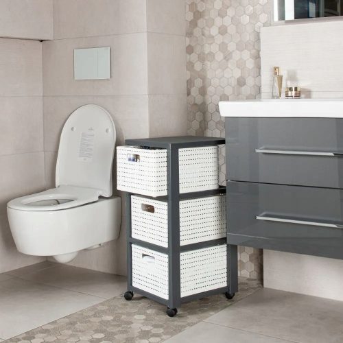  Mensola da bagno Rotho bianca 32,5 x 37,5 x 71,2 cm