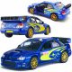  Auto Kinsmart Subaru Impreza 1:36 blu + BOX AUTO MODELLO AUTO KINSMART