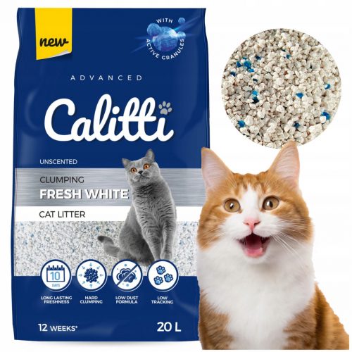  CALITTI Lettiera per gatti Fresh White in bentonite 20L