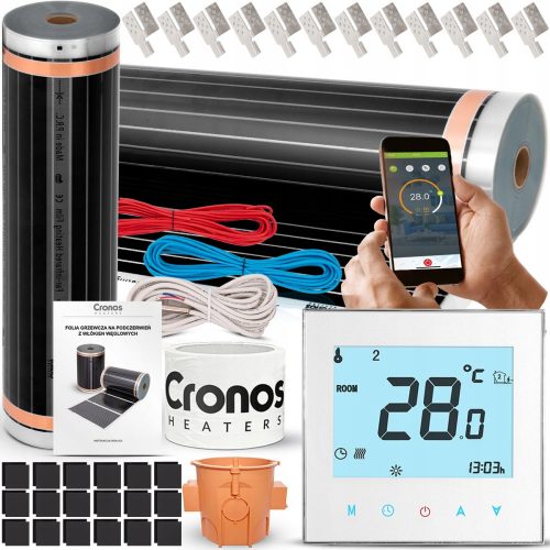 TAPPETO RISCALDANTE A INFRAROSSI CRONOS CON TERMOSTATO WiFi 140W/m2 20m2