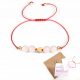  Bracciale con motivo a cuore LOVE STONE, quarzo rosa naturale