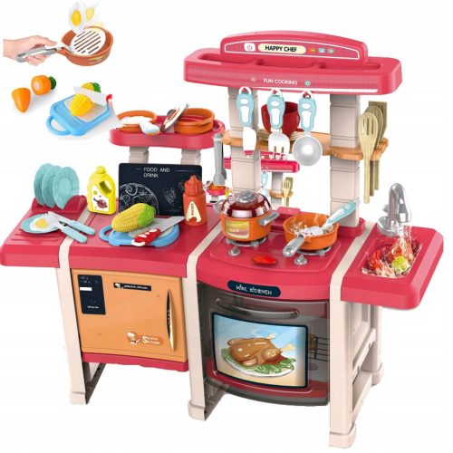  CUCINA PER BAMBINI LUCE SUONO NASTRO ACQUA BRUCIATORI VAPORE PENTOLE ACCESSORI