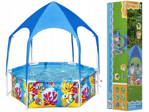 Shumee Bestway Piscina fuori terra per bambini con protezione UV Steel Pro 183 x 51 cm