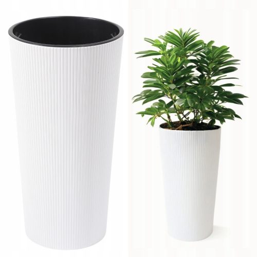  Vaso da fiori Lamela 47 cm x 25 x 46,6 cm diametro 25 cm plastica bianca