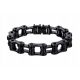  Bracciale da uomo - catena da bicicletta, acciaio inossidabile 14 mm/21 cm - nero