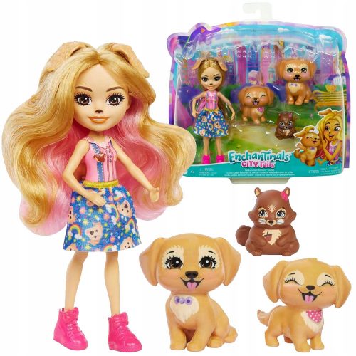  Bambola Mattel Enchantimals City Tails della famiglia Gerika Golden Retriever