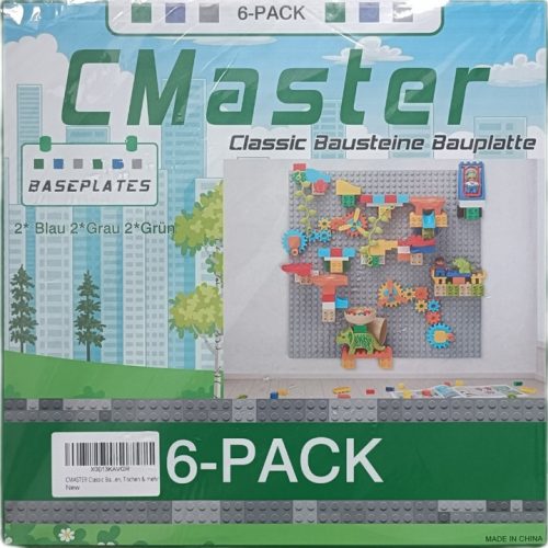  Piastra di costruzione per Lego 32x32, set da 6, grigio blu verde