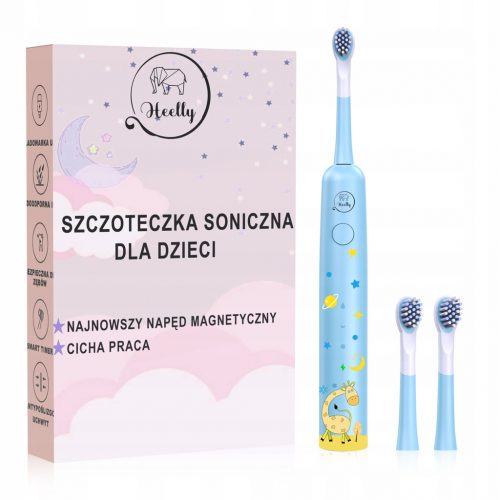  SPAZZOLINO SONICO PER BAMBINI, SPAZZOLINO ELETTRICO PREMIUM, HEELLY BLU