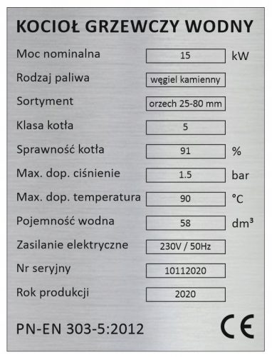 Stufa a legna, carbone ecologico, carbon fossile da 15 kW