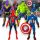  AVENGERS SET DI 4 FIGURINE DI HULK SPIDERMAN AMERICA