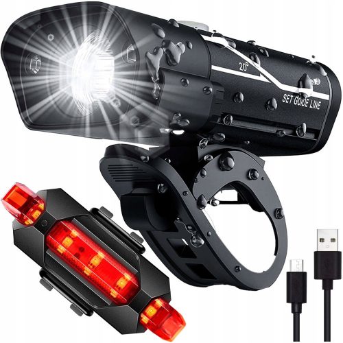  Illuminazione per bicicletta Alogy Lampada per bicicletta anteriore e posteriore 400 lm USB