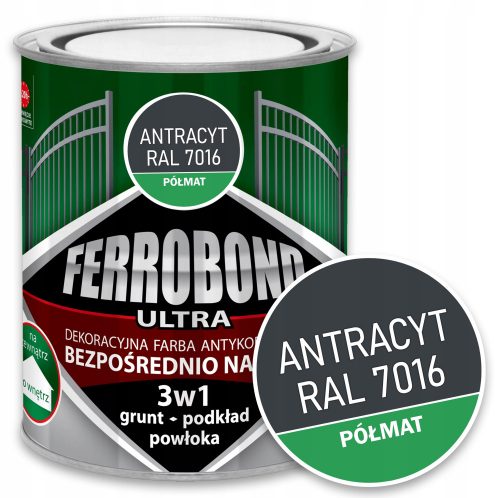 Smalto olioftalico per metallo Ferrobond 0,7 l tonalità di grigio e argento semiopaco