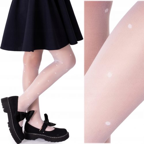  WHITE DOTS Collant sottile da bambina con fenomeno GLOSS 20den